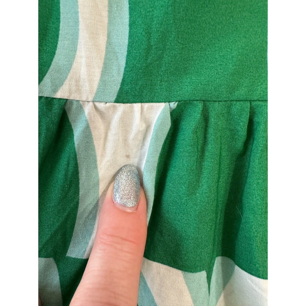 Anthropologie Somerset Maxi Shirt Dress Large Green Geometric Tiered Scandi - Picture 15 of 15